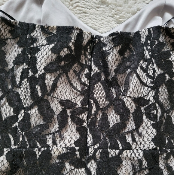 Mason Black Lace Overlay Strapless Mini Dress Bust Wire Boning Dress Size 4 - Picture 10 of 13